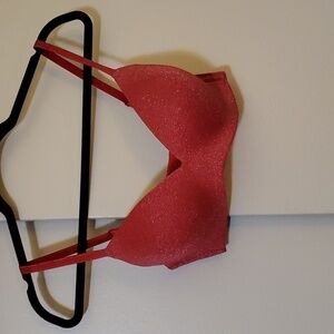 b.tempt'd red and silver metallic bra Size 34A